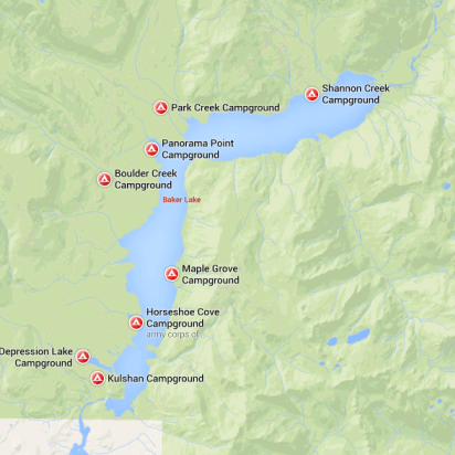 Baker Lake Camping Reservations Map