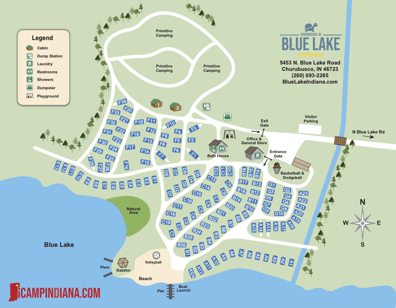 Blue Lake Fine Arts Camping Map