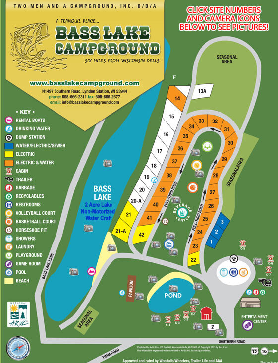 Bass Lake Camping Map