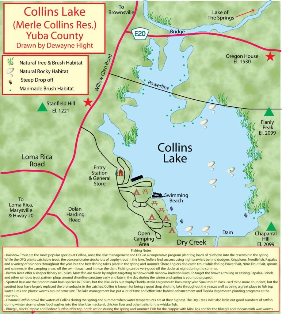 Collins Lake Camping Reservations Map