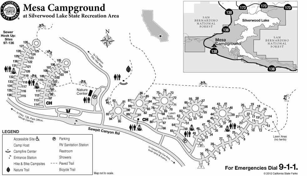 Silverwood Lake Camping Site Map