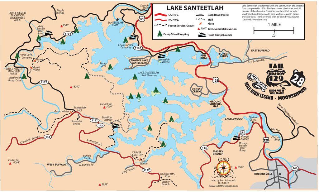 Santeetlah Lake Camping Map