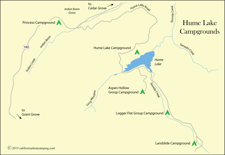 Hume Lake Camping Map